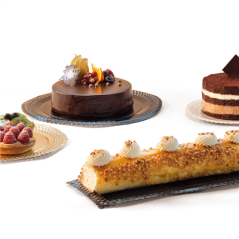 PLATEAUX DENTELÉS 'ERIK' 1200 G/M2 + 300 G/M2 PP Ø 38 CM DORE CARTON (100 UNITÉ)