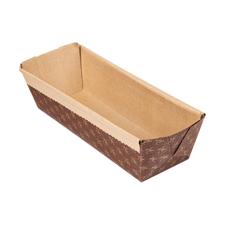 Image MOULES CUISSON PÂTISSERIE LAMINÉS  165 G/M2 24x8x7 CM MARRON PAPIER (240 UNITÉ) #1