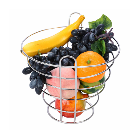 Image CORBEILLE AGRUMES  Ø 25x20 CM ARGENTE INOX (1 UNITÉ) #1