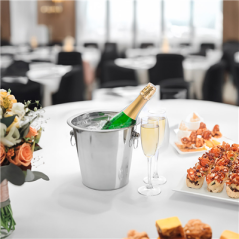 Image SEAU À CHAMPAGNE AVEC ANSES  Ø 21x21 CM ARGENTE INOX (1 UNITÉ) #4