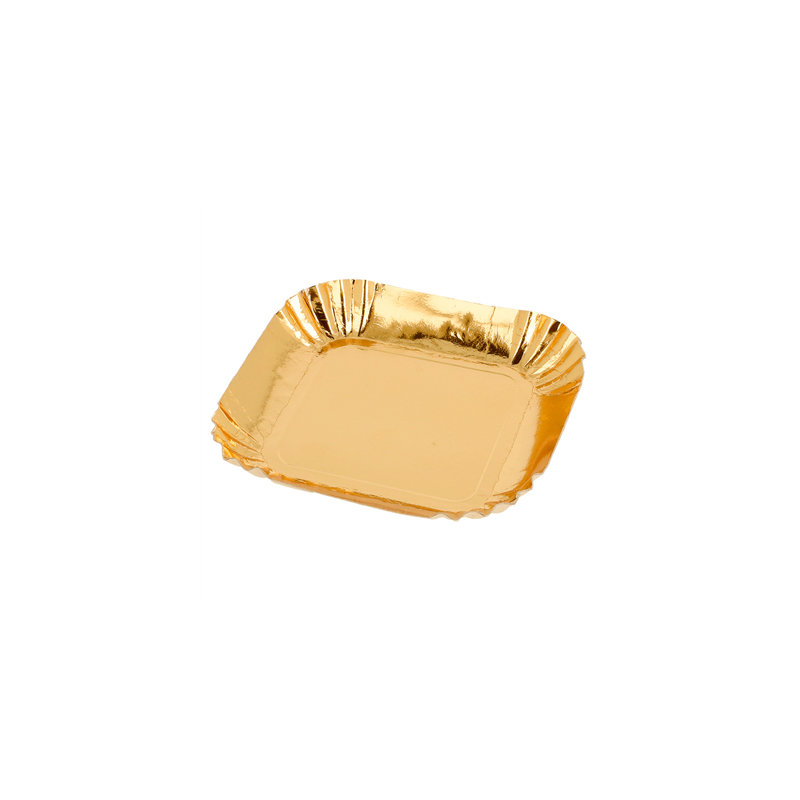 MINI PLATEAUX  325 G/M2 6,5x6,5 CM OR CARTON (100 UNITÉ)