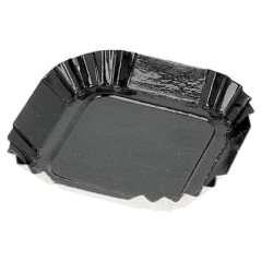 Image MINI PLATEAUX 325 G/M2 5,5x5,5 CM NOIR CARTON (100 UNITÉ) #1