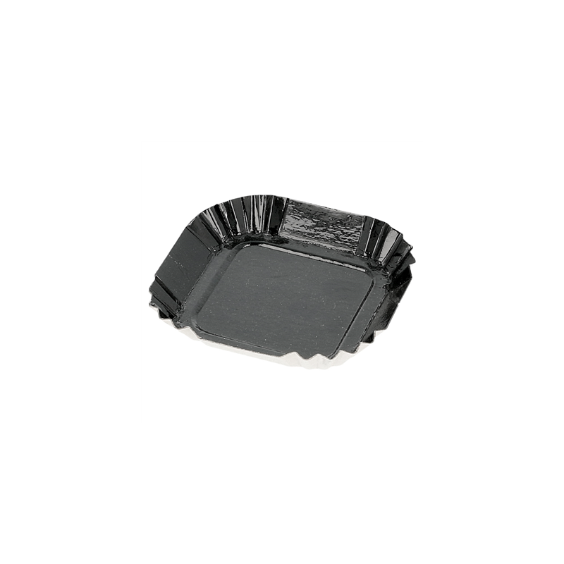 MINI PLATEAUX 325 G/M2 5,5x5,5 CM NOIR CARTON (100 UNITÉ)
