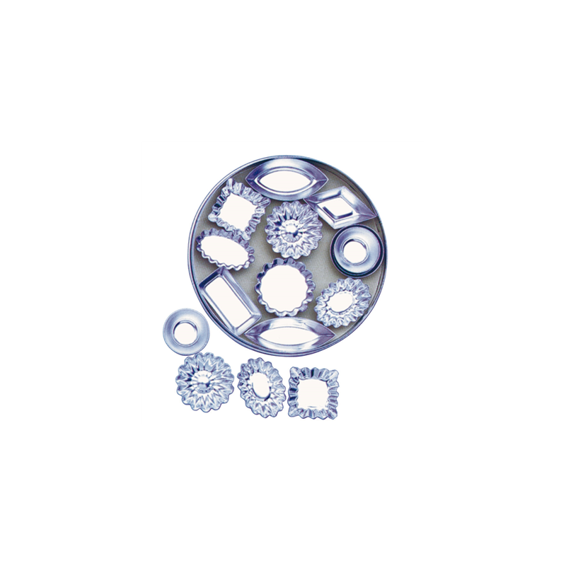 36 MOULES A PATISSERIE  2x15 CM ARGENTE LAITON (1 UNITÉ)