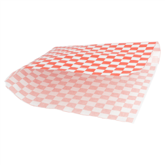 PAPIER INGRAISSABLES OUVERT 2 CÔTÉS FAST FOOD 'FITIPALDI' 32 G/M2 17x18 CM ROUGE PARCH.INGRAISSABLE (500 UNITÉ)