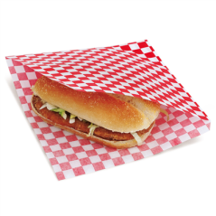 Image PAPIER INGRAISSABLES OUVERT 2 CÔTÉS FAST FOOD 'FITIPALDI' 32 G/M2 17x18 CM ROUGE PARCH.INGRAISSABLE (500 UNITÉ) #3