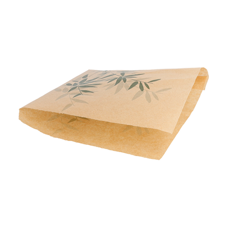 PAPIER INGRAISSABLES OUVERT 2 CÔTÉS FAST FOOD 'FEEL GREEN' 34 G/M2 17x18 CM NATUREL PARCH.INGRAISSABLE (500 UNITÉ)