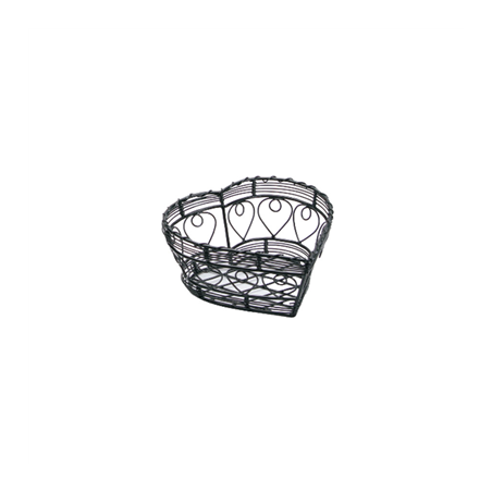 Image BASKET "SMALL HEART"  18x18x8 CM NOIR ACIER (1 UNITÉ) #1