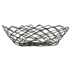 BASKET OVALE  24x15,2x7 CM NOIR ACIER (1 UNITÉ)
