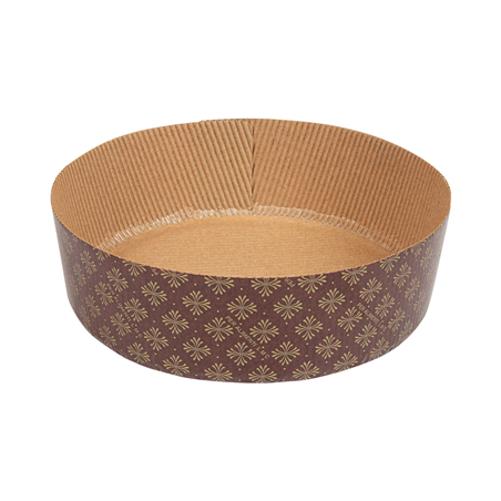 Image MOULES CUISSON PANETTONE BAS  140 G/M2 Ø 18,5x6 CM MARRON CELLULOSE (390 UNITÉ) #1