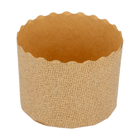 Image MOULES CUISSON PANETTONE  135 G/M2 Ø 6x4,5 CM MARRON CELLULOSE (2000 UNITÉ) #1