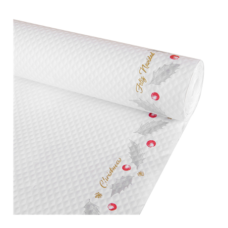 Image NAPPE EN ROULEAU 'NOËL' 48 G/M2 1,20 x 50 M BLANC CELLULOSE (1 UNITÉ) #1