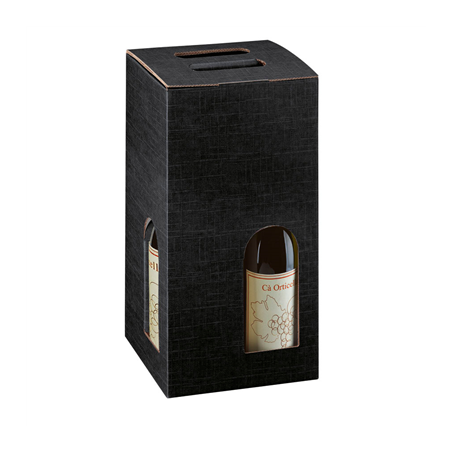 Image 20 U. BOÎTES 4 BOUTEILLES  18x18x34 CM NOIR CARTON (1 UNITÉ) #1