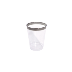 Image 12 VERRES AVEC LISERÉ ARGENTÉ 270 ML TRANSPARENT PS (30 UNITÉ) #1