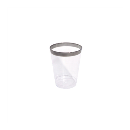 Image 12 VERRES AVEC LISERÉ ARGENTÉ 270 ML  TRANSPARENT PS (30 UNITÉ) #1