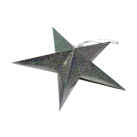 Image ÉTOILES À PENDRE  Ø 45 CM ARGENTE PAPIER (10 UNITÉ) #1