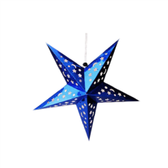 Image ETOILES À PENDRE Ø 45 CM BLEU PAPIER (10 UNITÉ) #1