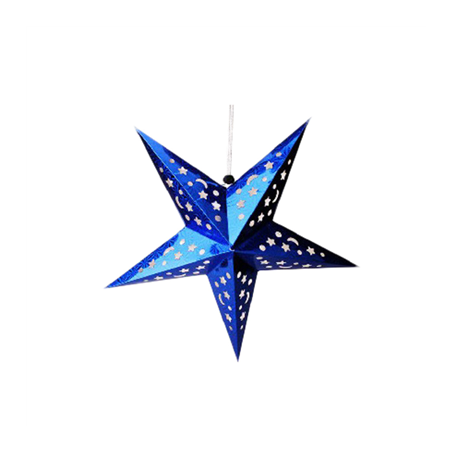 Image ETOILES À PENDRE  Ø 45 CM BLEU PAPIER (10 UNITÉ) #1