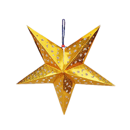 Image ÉTOILES À PENDRE  Ø 45 CM OR PAPIER (10 UNITÉ) #1