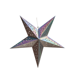 Image ETOILES À PENDRE  Ø 60 CM ARGENTE PAPIER (10 UNITÉ) #1