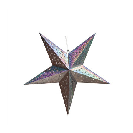 Image ETOILES À PENDRE  Ø 60 CM ARGENTE PAPIER (10 UNITÉ) #1