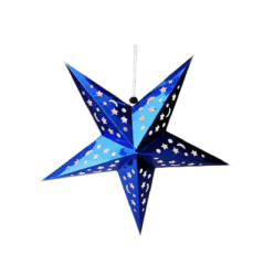 Image ETOILES À PENDRE  Ø 60 CM BLEU PAPIER (10 UNITÉ) #1