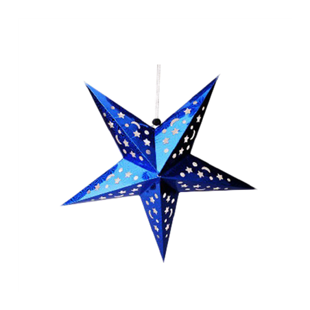 Image ETOILES À PENDRE  Ø 60 CM BLEU PAPIER (10 UNITÉ) #1