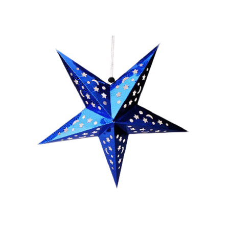 Image ETOILES À PENDRE  Ø 30 CM BLEU PAPIER (10 UNITÉ) #1