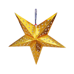 Image ÉTOILES À PENDRE  Ø 30 CM OR PAPIER (10 UNITÉ) #1