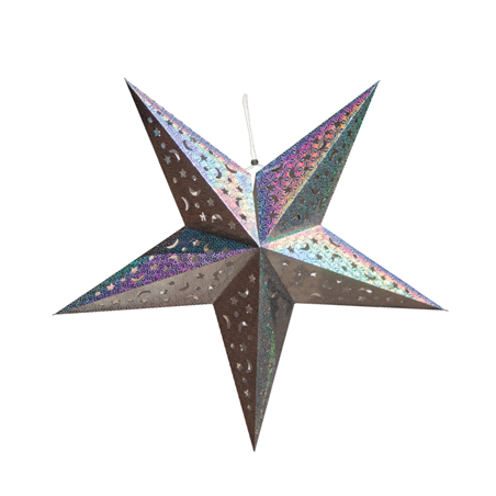 Image ETOILES À PENDRE  Ø 90 CM ARGENTE PAPIER (10 UNITÉ) #1