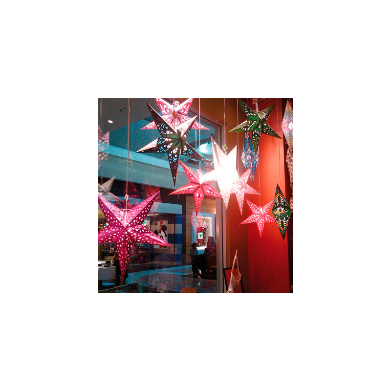 ÉTOILES À PENDRE Ø 90 CM VERT PAPIER (10 UNITÉ) ÉTOILES À PENDRE Ø 90 CM VERT PAPIER (10 UNITÉ)