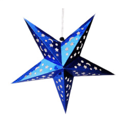 Image ETOILES À PENDRE  Ø 90 CM BLEU PAPIER (10 UNITÉ) #1