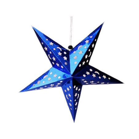 Image ETOILES À PENDRE  Ø 90 CM BLEU PAPIER (10 UNITÉ) #1