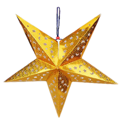 Image ÉTOILES À PENDRE  Ø 90 CM OR PAPIER (10 UNITÉ) #1