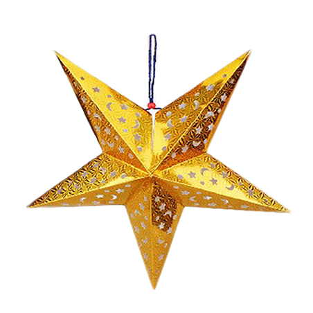 Image ÉTOILES À PENDRE  Ø 90 CM OR PAPIER (10 UNITÉ) #1