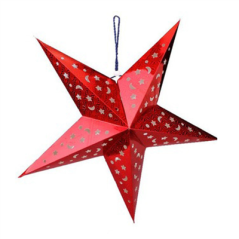Image ETOILES À PENDRE  Ø 90 CM ROUGE PAPIER (10 UNITÉ) #1