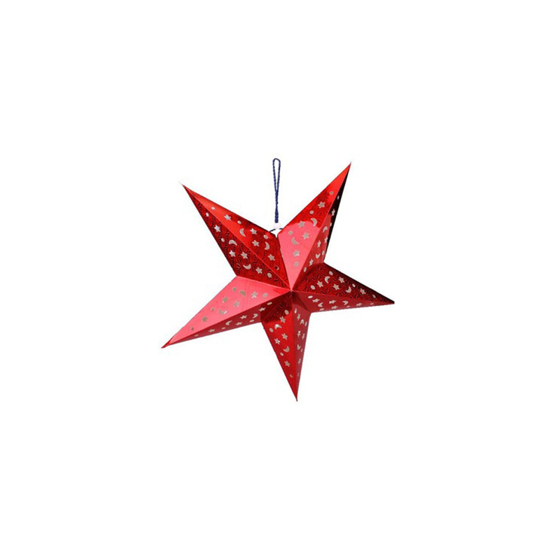 ETOILES À PENDRE  Ø 90 CM ROUGE PAPIER (10 UNITÉ)