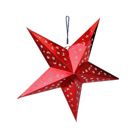Image ETOILES À PENDRE  Ø 90 CM ROUGE PAPIER (10 UNITÉ) #1