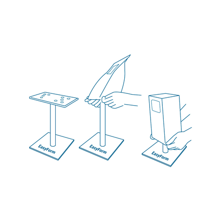 Image SUPPORT POUR FORMER LA BASE SACS GRILL8 LARGE   ARGENTE INOX (1 UNITÉ) #1