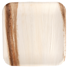 Image ASSIETTES CARRÉES 'ARECA'  24x24x2 CM NATUREL ARECA (200 UNITÉ) #1