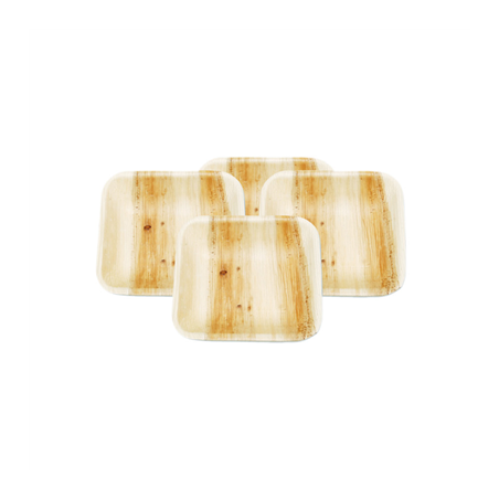 Image ASSIETTES CARRÉES 'ARECA'  7,7x7,7x2 CM NATUREL ARECA (200 UNITÉ) #1