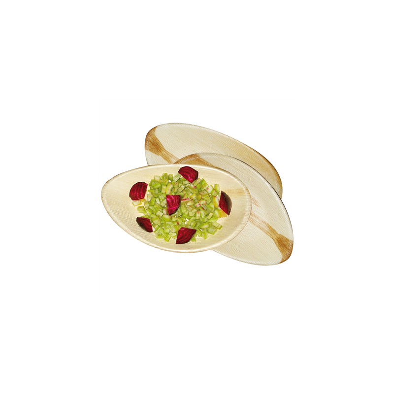 PLATEAUX OVALES 'ARECA'  26x16x2,5 CM NATUREL ARECA (200 UNITÉ)