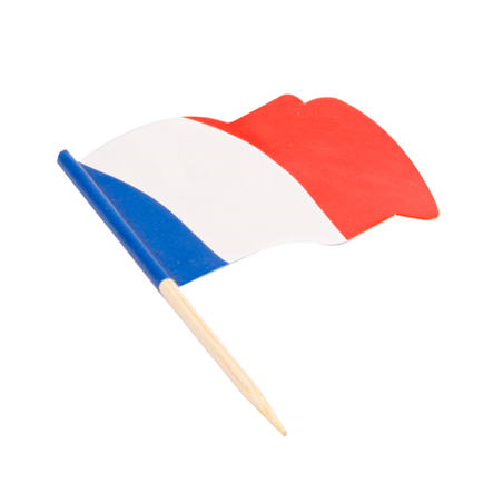 PETITS DRAPEAUX "FRANCE"  4x3/6,5 CM ASSORTI BOIS (144 UNITÉ)