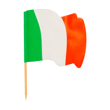 Image PETITS DRAPEAUX "ITALIA"  4x3/6,5 CM ASSORTI BOIS (144 UNITÉ) #1