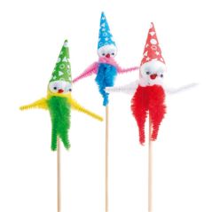 Image 72 U. DÉCORS POUR GLACES "CHENILLE CLOWN"  15 CM ASSORTI BOIS (1 UNITÉ) #1