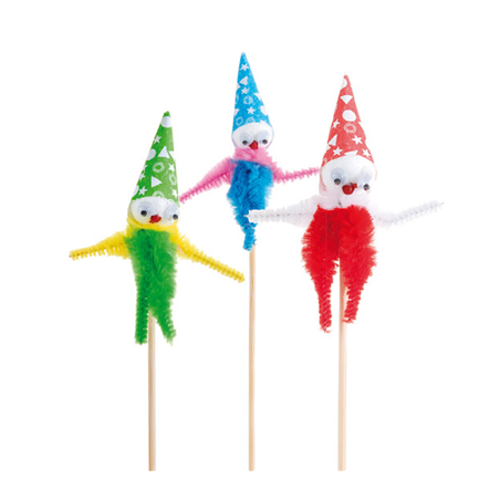 Image 72 U. DÉCORS POUR GLACES "CHENILLE CLOWN"  15 CM ASSORTI BOIS (1 UNITÉ) #1
