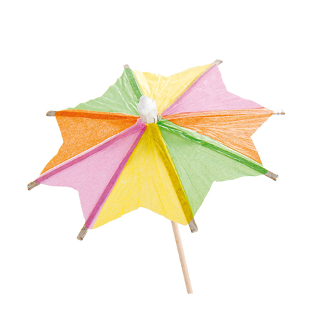 Image DÉCORS POUR GLACES "OMBRELLE"  Ø 8x10 CM ASSORTI BOIS (144 UNITÉ) #1