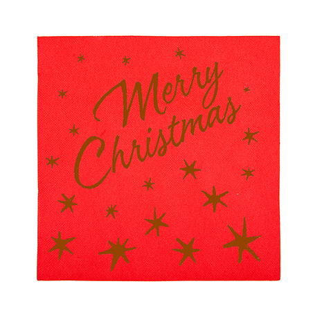 Image SERVIETTES 'MERRY CHRISTMAS' 55 G/M2 40x40 CM ROUGE AIRLAID (700 UNITÉ) #1