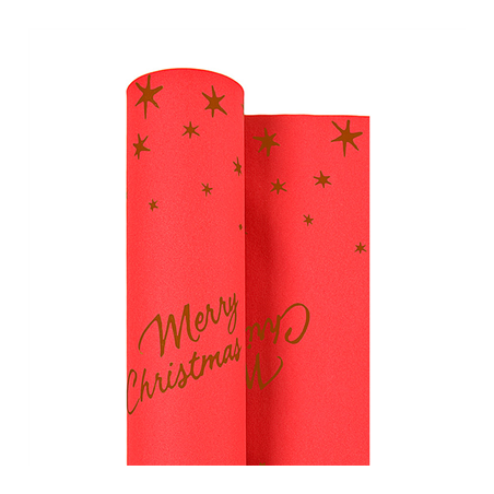 Image NAPPES 'MERRY CHRISTMAS' 55 G/M2 1,20x25 M ROUGE AIRLAID (1 UNITÉ) #1