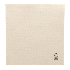 Image SERVIETTES ECOLABEL 'DOUBLE POINT' 19 G/M2 33x33 CM NATUREL OUATE RECYCLÉE (1200 UNITÉ) #1
